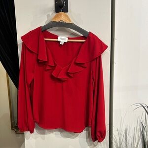 Fifteen Twenty Scarlet Ruffle Blouse